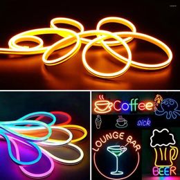 Strings 5M LED Neon Light Strip 12V Low Voltage IP65 Waterproof Flexible DIY Cuttable Super Bright Side Lighting Soft Silicone Decoratio