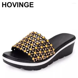 Slippers Summer Leather Slides Fashion Women Round Toe Casual For Brand Female Holiday Beach Sandalias Ladies Outdoor Flats