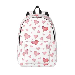 Backpack Rose Love Heart Pattern Multifunction Classic Basic Water Resistant Casual Daypack For Travel With Bottle Side Pockets