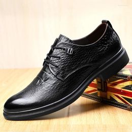 Casual Shoes Big Size 37-46 Men Brogue Genuine Leather Oxford Dress Male Office Well-dressed Men's Formal Footwear For Modern