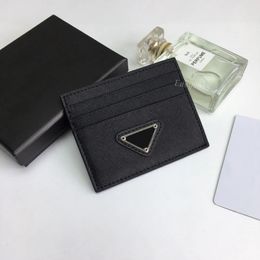 Designer korthållare plånbokskorthållare handväska lyx varumärke avslappnade företag mode plånböcker mynt pursar väska män äkta läder svart