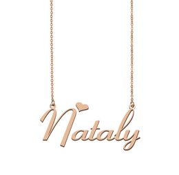 Nataly Name Necklace Custom Nameplate Pendant for Women Girls Birthday Gift Kids Friends Jewellery 18k Gold Plated Stainless St4358563