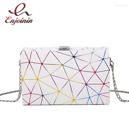 Shoulder Bags Geometric Pattern Box Shape Chain Bag For Women Party Clutch Ladies Fashion Purses And Handbags Wedding Designer