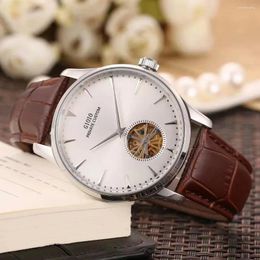 Wristwatches Luxury High Quality Mens Automatic Watch Mechanical Sapphire Black Blue Leather Luminous Rose Gold Tourbillion Simple 42mm