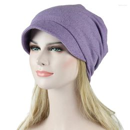 Berets Solid Color Beanie Simple Polyester Women Beanies Caps With Small Brim Casual Hats For Skullies Thin Cap