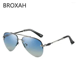 Sunglasses High Quality Polarized For Men 2024 Fashion Car Driving Glasses Metal Frame Eyewear UV400
