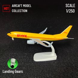 1 250 Metal Aircraft Model Replica DHL Cargo Transporter Aeroplane Scale Miniature Art Decor Diecast Aviation Collectible Toy 240408