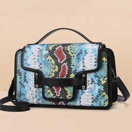 Shoulder Bags Snake Print Design PU Leather Crossbody For Women 2024 Small Fashion Luxury Ladies Purse And Handbags Sac