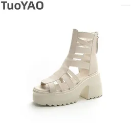 Dress Shoes 10CM Women Sandals Comfortable Zipper Fashion Summer RoundToe Platform Wedge High Hidden Heels Ladies Breathable