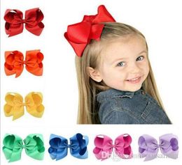 40 Colours 6 Inch Fashion Baby Ribbon Bow Hairpin Clips Girls Large Bowknot Barrette Kids Boutique Bows Children Hair Accessories8970280