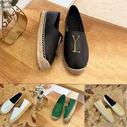 Dress shoes designer Fisherman shoes womens Formal shoe leather letter platform fashion Metal woman Flat boat shoe Lady Trample Lazy Loafers Large size 34-42 With box
