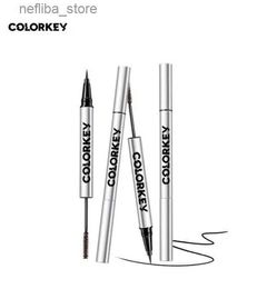 Mascara Black/Brown Dual-end Pen Eyeliner with Mascara Double Side Ati-smudge Lasting Extremely Thin Thick Curling Waterproof Cosmetics L410