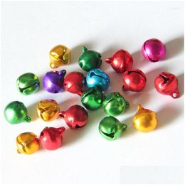 Christmas Decorations 500Pcs/Lot Colorf Iron Loose Beads Small Jingle Bells Diy Handmade Crafts Xmas Decoration Pendants Jewellery Drop Dhtdw