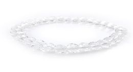 Transparent 8mm Faceted Crystal Beaded Bracelet For Women Simple Style Stretchy Bracelets 20pcslot 6825200