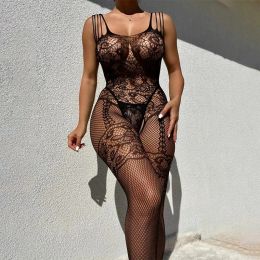 Hot Sexy Lingerie Women Erotic Bodystocking Underwear Crotchless Sleeveless Fishnet Full Body Stockings Open Crotch Sex Clothes
