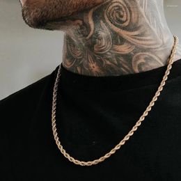 Chains Vintage Fashion Men Ropes Long Necklace For Jewelry Gift Hip-hop Punk Alloy Minimalist Twist Rope Chain