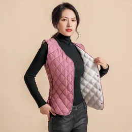 Women's Vests Jacket Vest Winter Down Cotton-Padded Ladies Bra Wear Short Light Chaleco Mujer