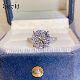Cluster Rings Silver 925 Original 5 Round Brilliant Cut Diamond Test Past D Color Moissanite 4 Prongs Ring For Women Gemstone Jewelry