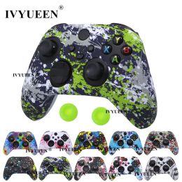 Grips IVYUEEN for XBox Series S X Controller Water Transfer Printing Protective Silicone Case Skin with Thumb Grip