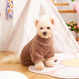 Dog Apparel Clothes For Weather Cozy Winter Thick Long Plush High Collar Pet With Traction Ring Warm Outdoor