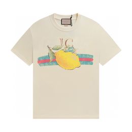 G 24ss guxci gussie guuui Best-quality Europe mens t shirts Men designer Tee Summer Lemon rabbit horse classical print T shirt cotton women tshirts black apricot S-XL