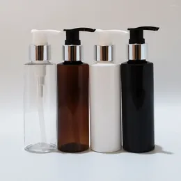 Storage Bottles 40pcs 120ml Empty Silver Pump PET Bottle Amber Plastic Cosmetic Container Shampoo Shower Gel Liquid Soap Packaging