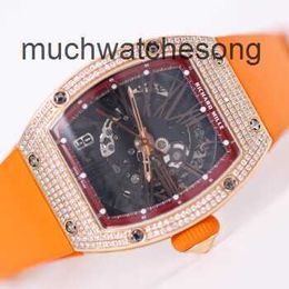 Luxury Mens Watches Richardmills Automatic Chronograph Wrist Swiss Technology RM023 Unisex Watch 18K Rose Gold with Diamond Back Set Automatic Mechani