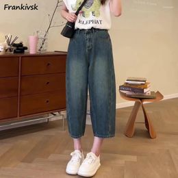 Women's Jeans Women Ankle Length Baggy Retro Bleached American Style High Street Cool Girl Daily Versatile Simple Classic Leisure 2024