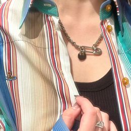 Saturn Necklace Metallic Silver Women's Silver Chain Vintage Fashion Style Desiccant Case