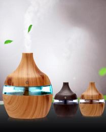 Electric Humidifier Aroma Oil Diffuser Ultrasonic Wood Grain Air Humidifier USB Mini Mist Maker LEDLight For Home Office9665882