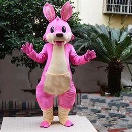 Pink Kangaroo Mascot Costume Top Cartoon Anime theme character Carnival Unisex Adults Size Christmas Birthday Party Outdoor