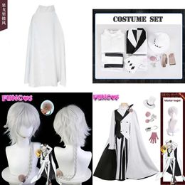 Costume Theme Nikolai Gogol Cosplay Hat Wig Bungo Stray Dogs Season 4 Cloak Anime the Overcoat White Black Uniform Gloves Eye Patch 230915