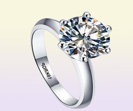 YHAMNI Real Pure White Gold Ring 18KRGP Stamp Rings Set 3 Carat CZ Diamond Wedding Rings For Women RING 7256811