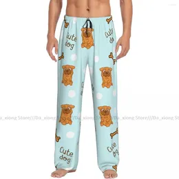 Men's Sleepwear Cute Dog And Bones Mens Pajamas Pyjamas Pants Lounge Sleep Bottoms