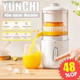 Juicers 45W Electric Juicer 1500mAh Uppladdningsbar automatisk mixer Juicer Portable Juicer Milkshake Smoothie Fruit Separation Y240418