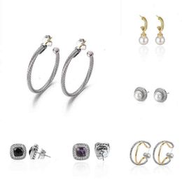 gold and pearl Earrings Ear Ring Designer Jewellery Womens ed Thread Earring Women White Gold Silver Fashion Versatile Plated N254S