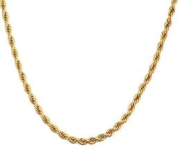 Whole 5pcs thin 23mm 20039039 Gold stainless steel Singapore chain rope chain necklace women men Fashion jewelry5972785