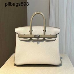 Brkns Handbag Genuine Leather 7A Handswen pure white with high-gradeCXVA