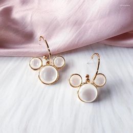 Dangle Earrings Cute Mouse Anime Fashion Cartoon Earring 2024 Wholesale Trendy Luxury Noble Resin Crystal Jewelry For Women As Gift