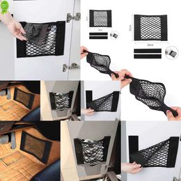 Car Back Rear Trunk Organiser Net Mesh Seat Elastic String Sticker Universal Household Storage Bag Pocket Auto Organiser