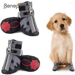 Dog Apparel Benepaw Winter Shoes Soft Fleece Durable Anti-Slip Pet Boots Comfortable Waterproof Breathable Protector Reflective