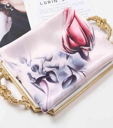 100 Real Scarf for Women Floral Printed Chinese Style Luxury Pure Natural Silk Scarves Neckerchief Wrap Shawl Pashmina5652098