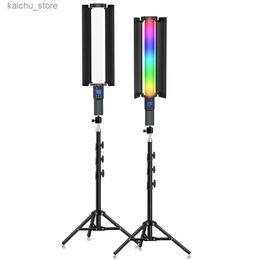 Continuous Lighting RGB photography video pole party Colour LED light filling light handheld flash tripod Y240418