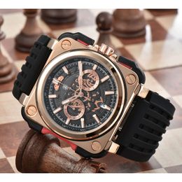 bell and ross New Bell Watches Global Limited Edition Stainless Steel Business Chronograph Ross Luxury Date Fashion Casual Quartz Mens Watch bb01 high quality