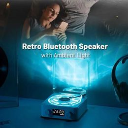 Portable Speakers Mini Retro White Noise Bluetooth Speaker Portable Vintage Sleep Aid Bluetooth Speaker Subwoofer with RGB Light Support TF Card