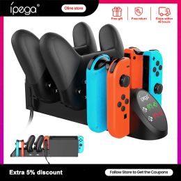 Racks Ipega PG9187 Joy Con Charging Dock for Nintendo Switch OLED 4 Joycons 2 Controllers Charger Stand Plugin Host NS Accessories