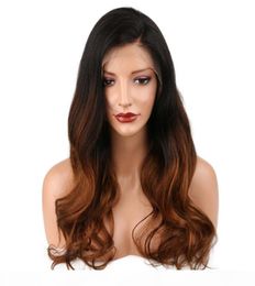 360 full lace human hair wigs Pre Plucked 150 Density Brazilian Remy Hair ombre Colour T 1B 4 natural wave human hair Wig4316416