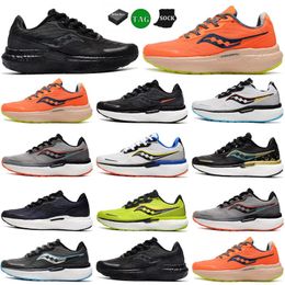 designer Saucony Triumph 19 mens running shoes black white green lightweight shock absorption breathable men women trainer sports sneakers eur 36-46