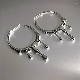 Dangle Earrings Liquid Lava 2024 Fashion Design Punk Personality Cool Metal Droplet Hoop Female Jewelry