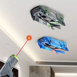 Rc Car Infrared Laser Stunt Tracking Wall Ceiling Climbing Light Remote Control Drifting Car Electric Anti-gravity Car Boy Toys 240412